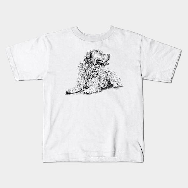 Golden Retriever Kids T-Shirt by sibosssr